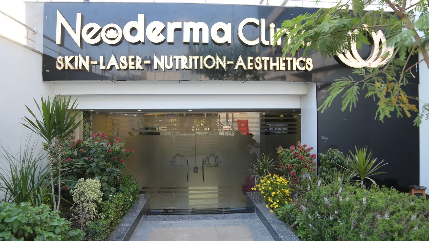 NeoDerma Clinic exterior entrance at Trivium Business Complex