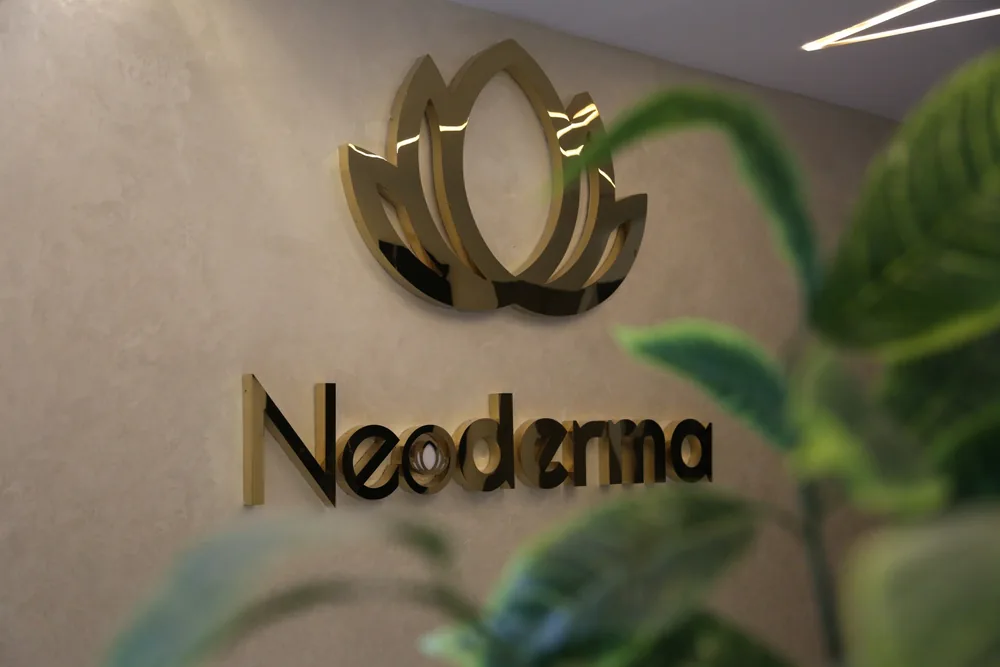 NeoDerma Clinic interior logo sign